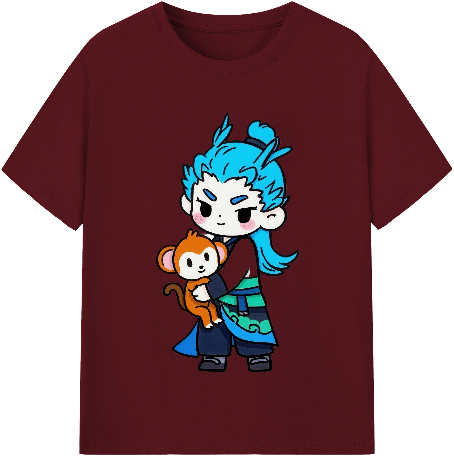 （画像用） Ne Zha 2 ナタ 魔童の大暴れ 綿100％半袖Tシャツ（フロントプリント）